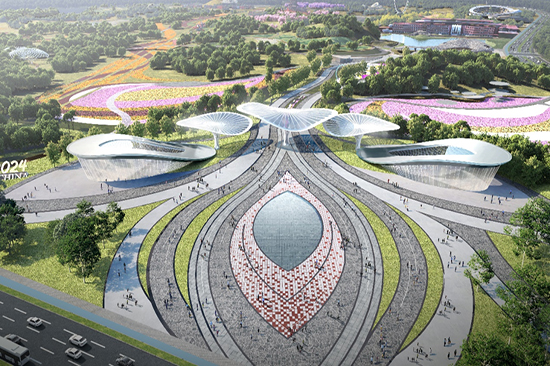 2024年成都世界园艺博览会主会场首个单体建筑顺利封顶2.jpg